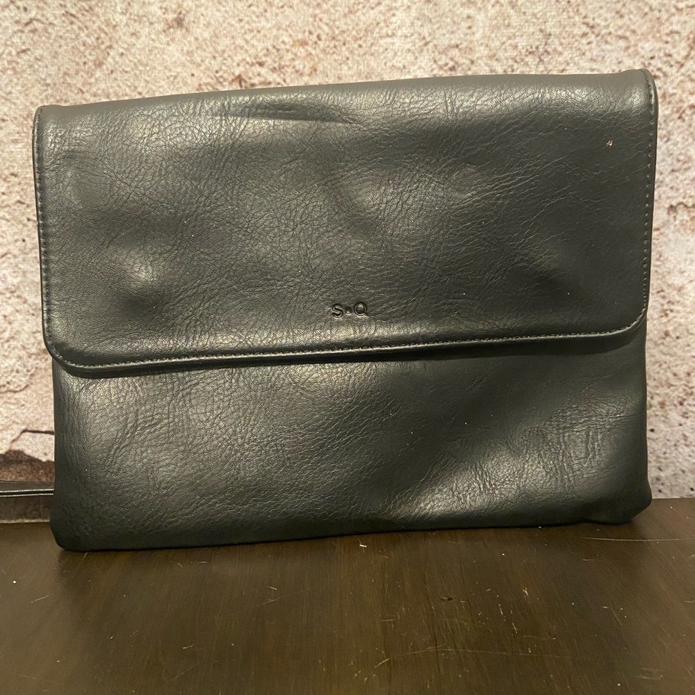S-Q Black Vegan Crossbody